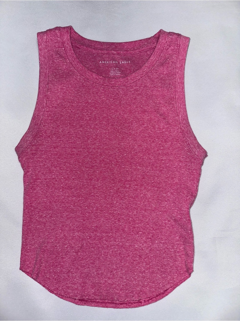 American Eagle Pink Ribbed Tank Top size small